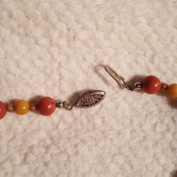 Natural yellow &red Jasper agate Stone Necklace - Picture 2 of 2